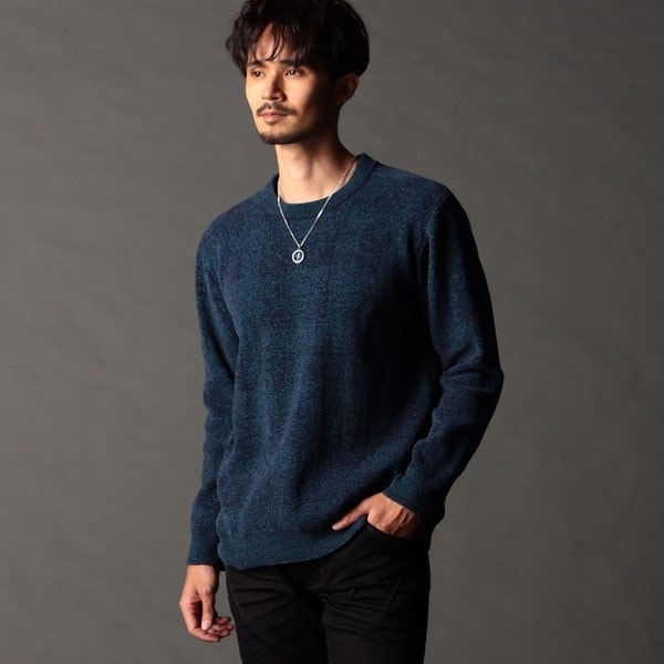 ニコルクラブフォーメン（NICOLE CLUB FOR MEN）/モールチェックジャカード プルオーバーニット