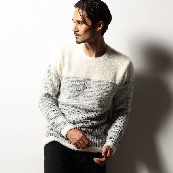 ニコルクラブフォーメン（NICOLE CLUB FOR MEN）/【RIELABO】グラデーションクルーネックニット