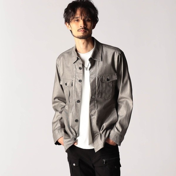 ニコルクラブフォーメン（NICOLE CLUB FOR MEN）/ツイルストレッチCPOシャツブルゾン