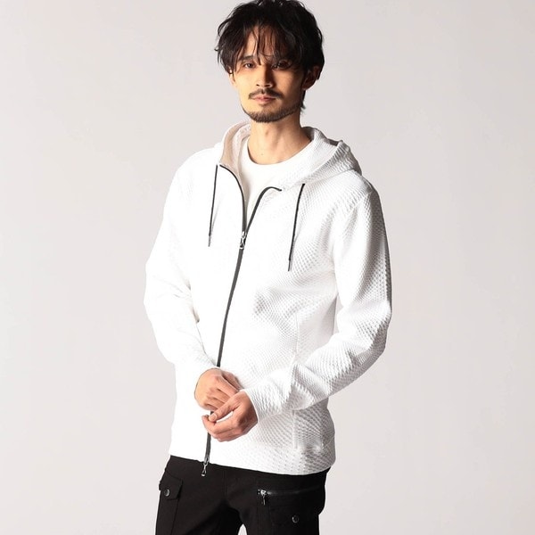 ニコルクラブフォーメン（NICOLE CLUB FOR MEN）/ジオメトリックジャガードフードパーカー_1