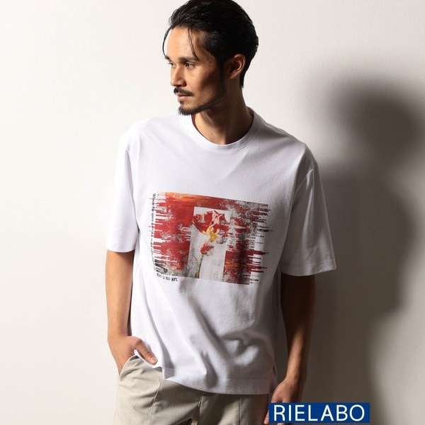 ニコルクラブフォーメン（NICOLE CLUB FOR MEN）/【RIELABO】グラフィックプリント クルーネックＴシャツ