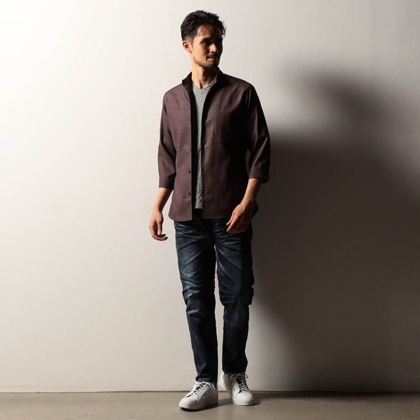 ニコルクラブフォーメン（NICOLE CLUB FOR MEN）/【RIELABO】ショートスタンドカラー7分袖シャツ_3
