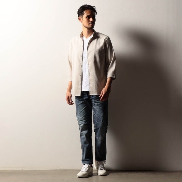 ニコルクラブフォーメン（NICOLE CLUB FOR MEN）/【RIELABO】ショートスタンドカラー7分袖シャツ_4