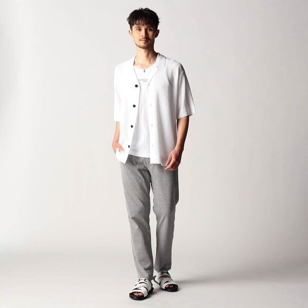 ニコルクラブフォーメン（NICOLE CLUB FOR MEN）/シアージャカードサマーニットシャツ