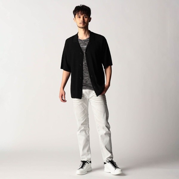 ニコルクラブフォーメン（NICOLE CLUB FOR MEN）/シアージャカードサマーニットシャツ