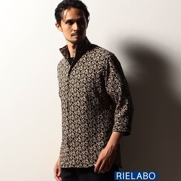 ニコルクラブフォーメン（NICOLE CLUB FOR MEN）/【RIELABO】アラカルトワッシャープリント7分袖シャツ