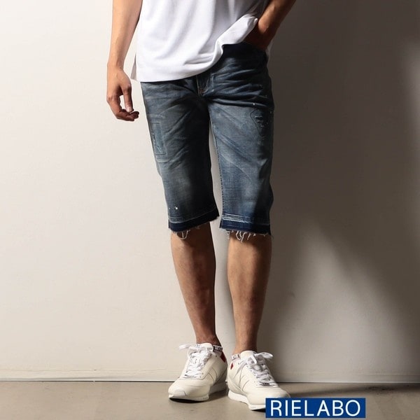 ニコルクラブフォーメン（NICOLE CLUB FOR MEN）/【RIELABO】ハイストレッチデニムハーフパンツ