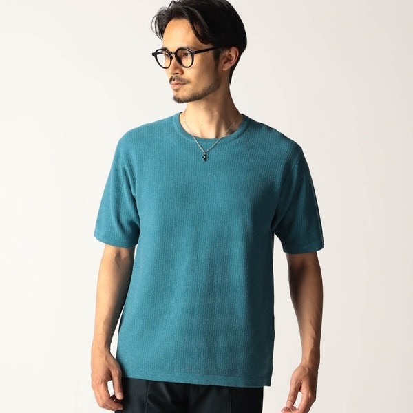 ニコルクラブフォーメン（NICOLE CLUB FOR MEN）/変形カノコ編み半袖ニット