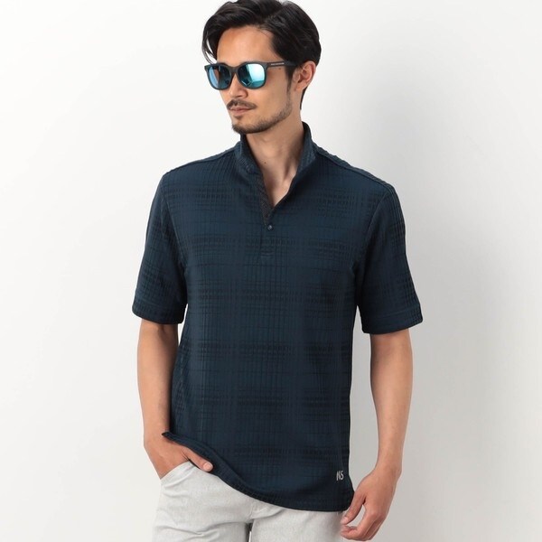 ニコルクラブフォーメン（NICOLE CLUB FOR MEN）/【NICOLE SPORTS】ブリスターチェックスタンドポロシャツ_1