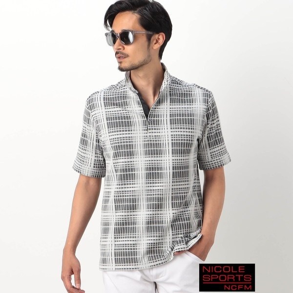 ニコルクラブフォーメン（NICOLE CLUB FOR MEN）/【NICOLE SPORTS】ブリスターチェックスタンドポロシャツ_2