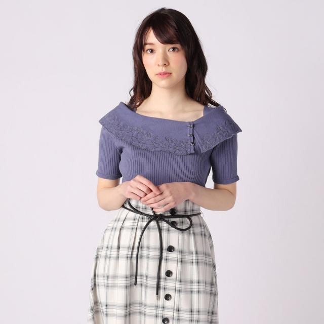 LAISSE PASSE サイドボタン刺繍リブプルオーバー レッセパッセ/サイドボタン刺繍リブプルオーバーの通販はau PAY