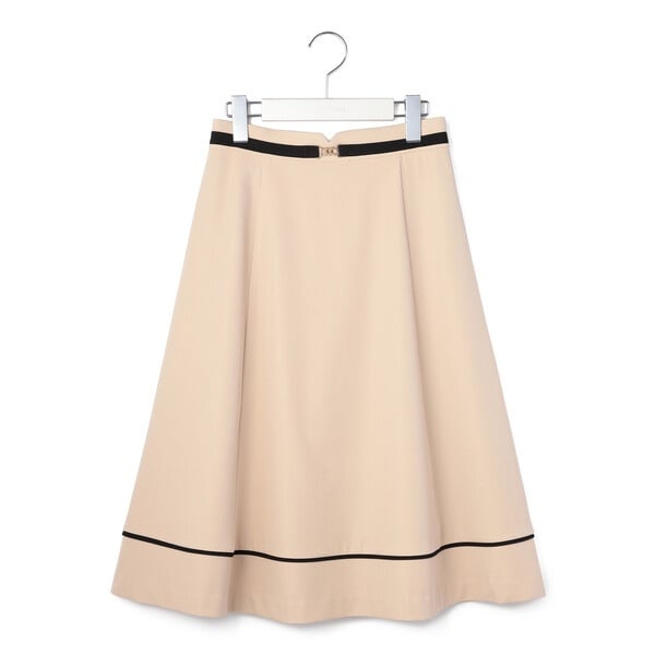 レッセパッセ（LAISSE PASSE）/バックルデザインバイカラーフレアースカート