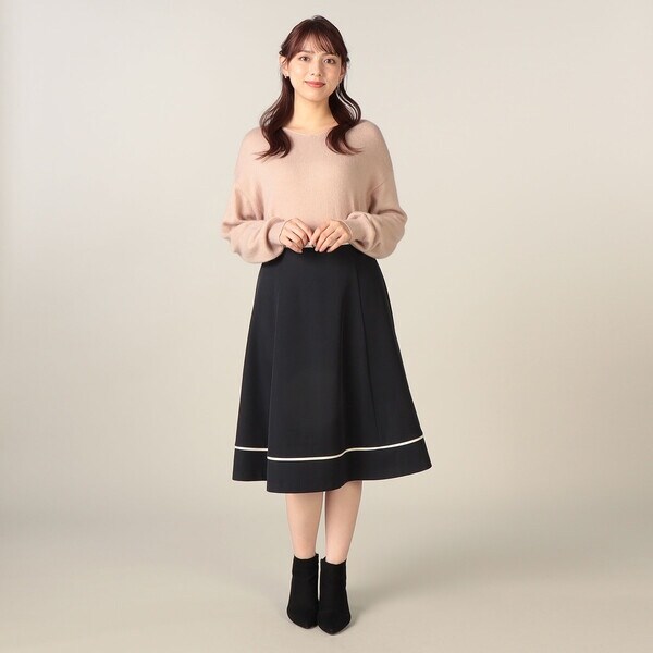 レッセパッセ（LAISSE PASSE）/バックルデザインバイカラーフレアースカート レッセパッセ（LAISSE PASSE）/バックルデザインバイカラーフレアー