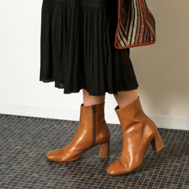 ワークス/RABOKIGOSHIworksスクエアトゥショートブーツ