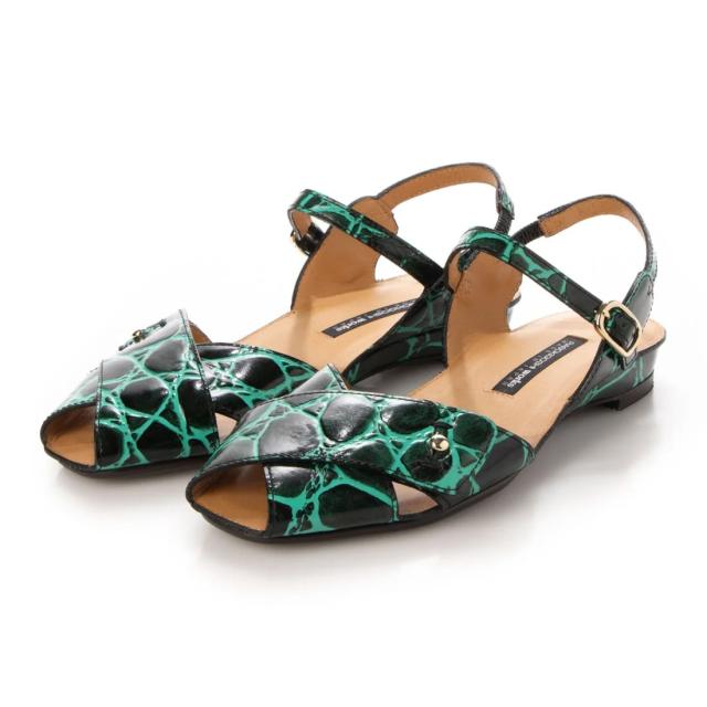 ワークス（works）/RABOKIGOSHIworks【プラット製法】クロコ柄ストラップサンダル