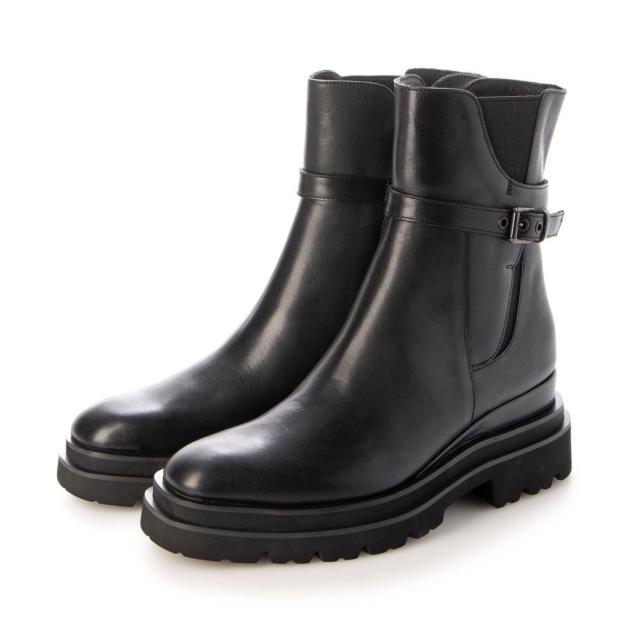 ワークス（works）/24秋冬新作6．5cm本革厚底ベルト付きサイドゴアブーツ