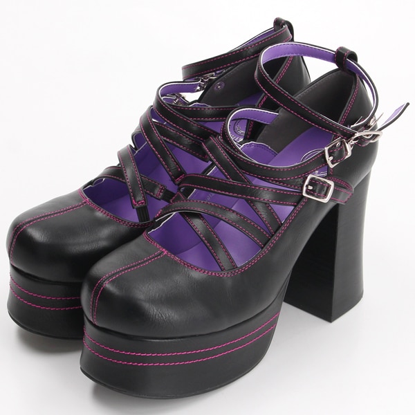 ヨースケ（YOSUKE）/クロスストラップストームパンプス