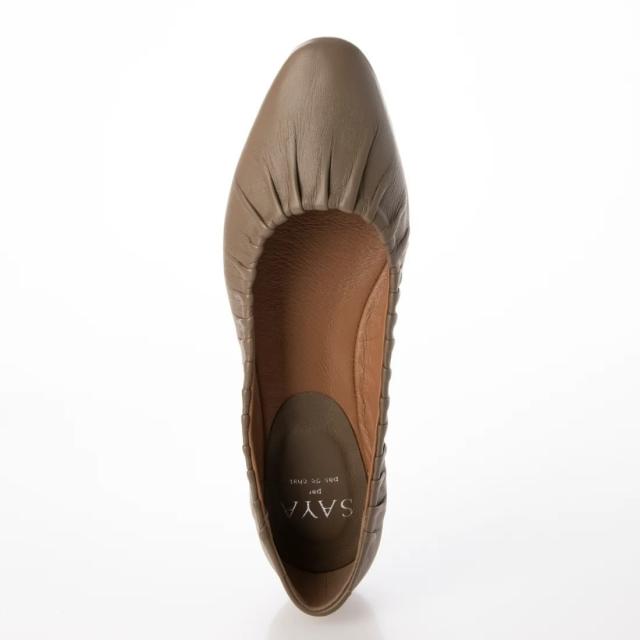 SAYA 編み込みデザイン フラットシューズ ベージュ SAYA 編み込み