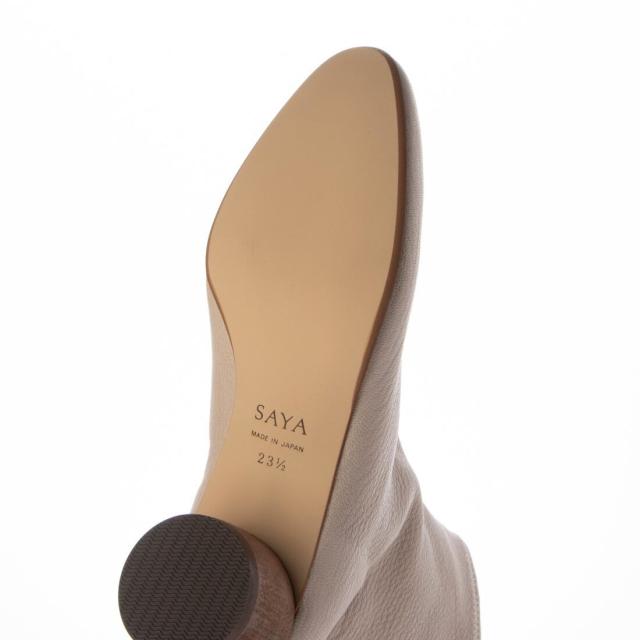 サヤ（SAYA）/24秋冬新作4cm本革ラウンドトウセンターシームショート