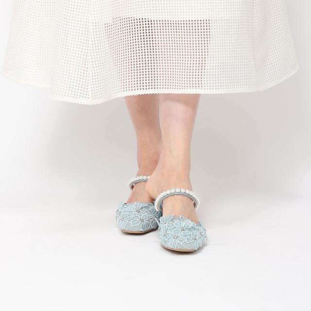 ミッシュマッシュ（MISCH MASCH）/フラワー×パールミュールサンダル