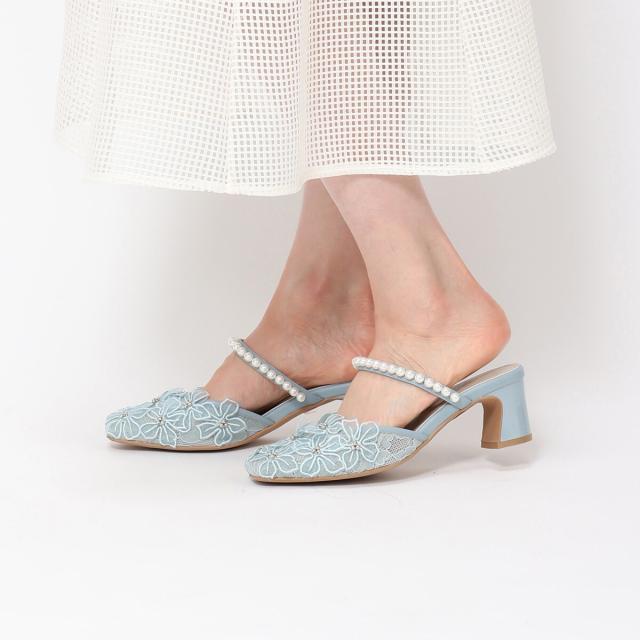 ミッシュマッシュ（MISCH MASCH）/フラワー×パールミュールサンダル