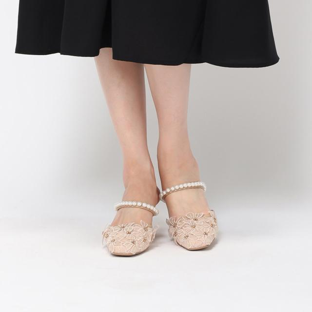 ミッシュマッシュ（MISCH MASCH）/フラワー×パールミュールサンダル