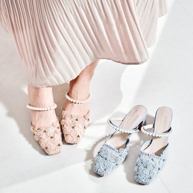 ミッシュマッシュ（MISCH MASCH）/フラワー×パールミュールサンダル/MO32207