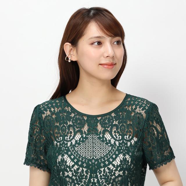 プリーツ切り替えツイードワンピース　ミッシュ・マッシュ（MISCH MASCH） ミッシュマッシュ（MISCH MASCH）/レース切替ワンピース/MO33O03