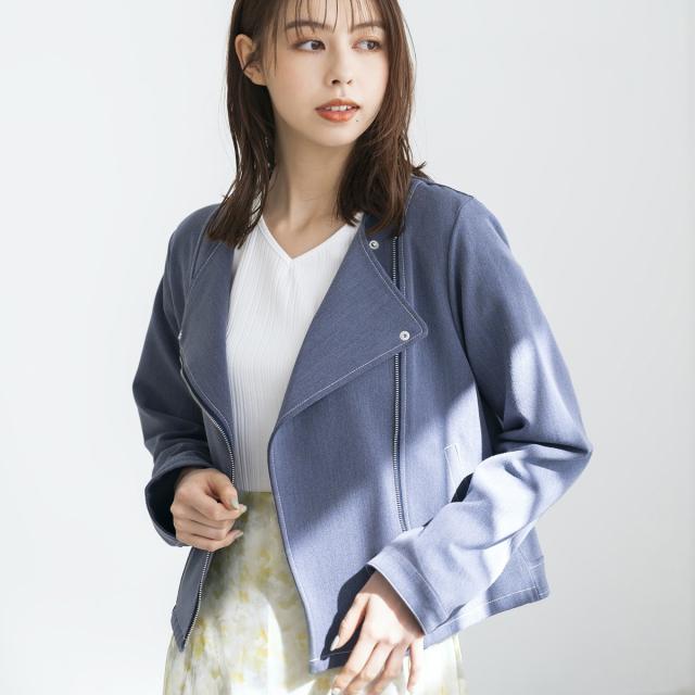 ミッシュマッシュ（MISCH MASCH）/【春夏新作】シャンブレーデニムライダースジャケット デニムジャケット