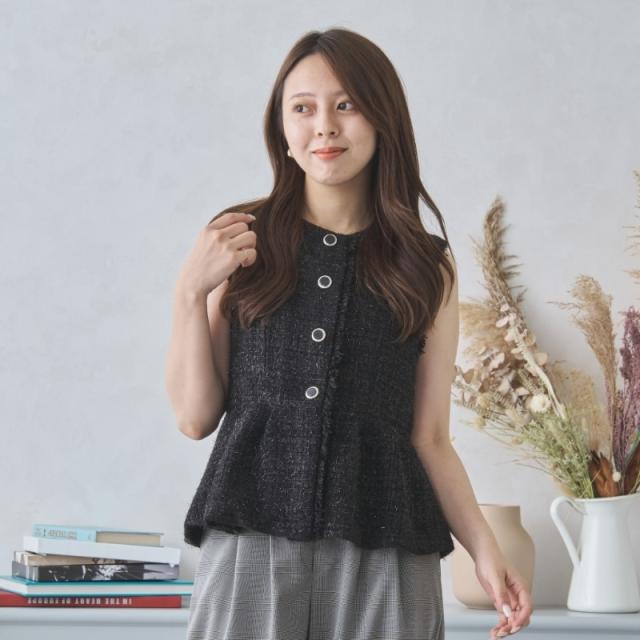 ミッシュマッシュ（MISCH MASCH）/【24秋冬新作】ツイードペプラムジレ/MM438504の通販は