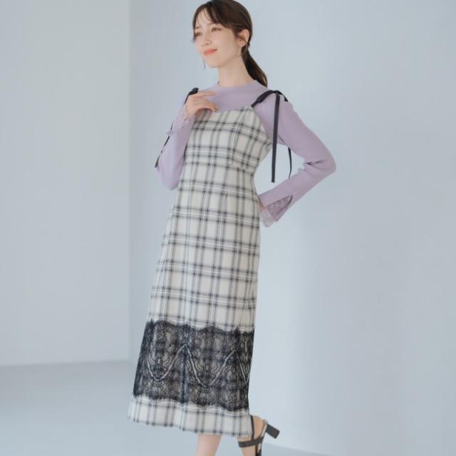 ミッシュマッシュ（MISCH MASCH）/25春夏新作 裾レースキャミワンピース