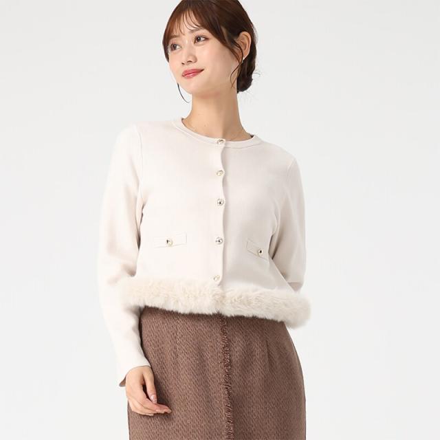 ミッシュマッシュ（MISCH MASCH）/2025秋冬新作 裾ファーニットカーディガン