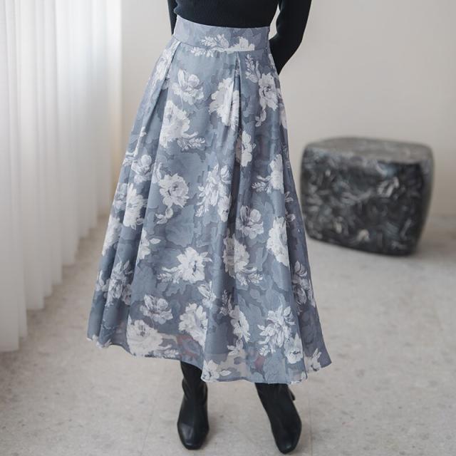 ミッシュマッシュ（MISCH MASCH）/2025秋冬新作 水彩フラワーカットジャガードスカート