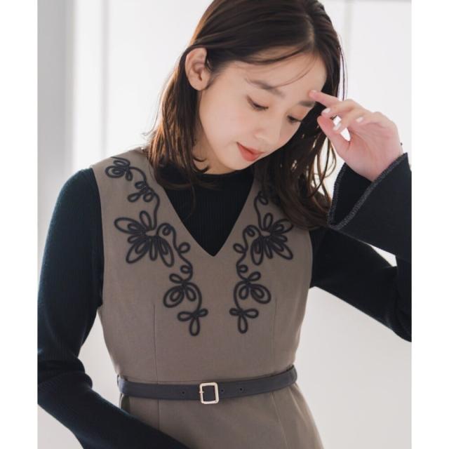 【NEW】ミッシュマッシュ（MISCH MASCH）/2025秋冬新作 コード刺繍ジャンスカ