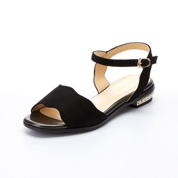 モードカオリ(MODE KAORI)/サンダル(低めヒール/フラワーカット/アンクルストラップ)の通販は モードカオリ(MODE KAORI)/サンダル(低めヒール/フラワーカット/アンクルストラップ)の通販は