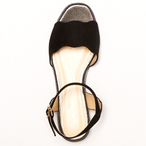 モードカオリ(MODE KAORI)/サンダル(低めヒール/フラワーカット/アンクルストラップ)の通販は モードカオリ(MODE KAORI)/サンダル(低めヒール/フラワーカット/アンクルストラップ)の通販は