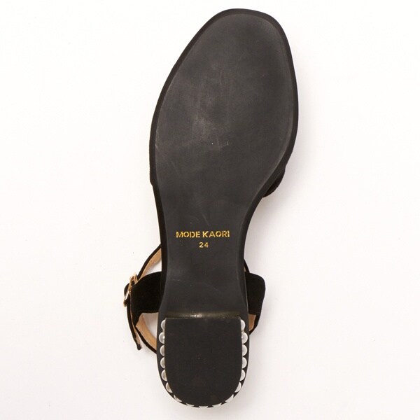 モードカオリ(MODE KAORI)/サンダル(低めヒール/フラワーカット/アンクルストラップ)の通販は モードカオリ(MODE KAORI)/サンダル(低めヒール/フラワーカット/アンクルストラップ)の通販は