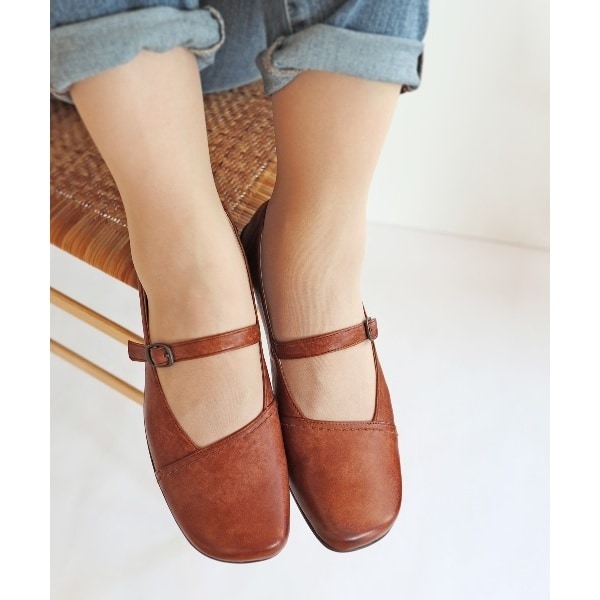 モードカオリ（MODE KAORI）/スリッポン（ソフトレザー/ストラップ付/ソフトインソール/ラバーソール）