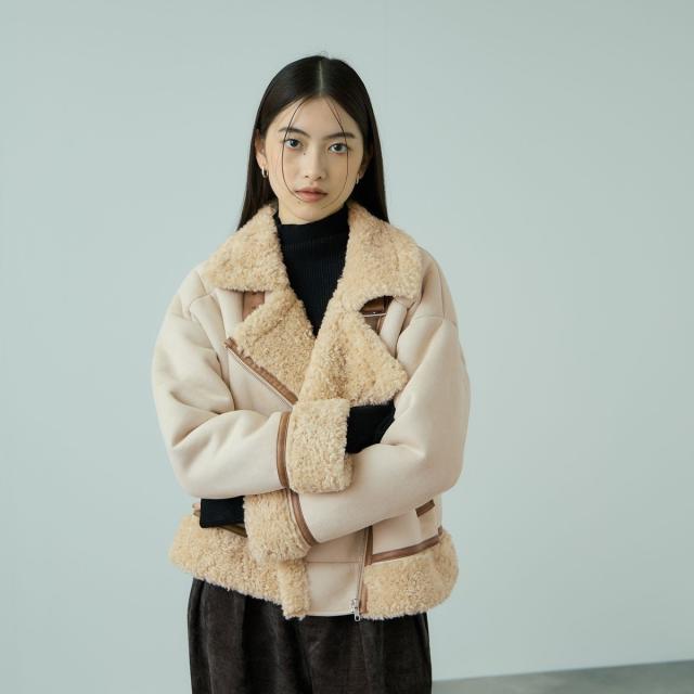 ビッキー（VICKY）/フェイクムートンボアブルゾン