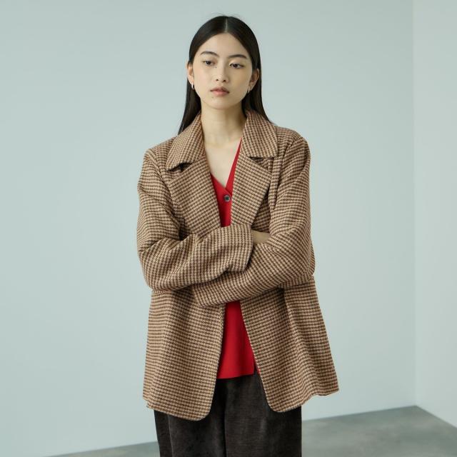 ビッキー（VICKY）/ツィーディチェックWボタンジャコット