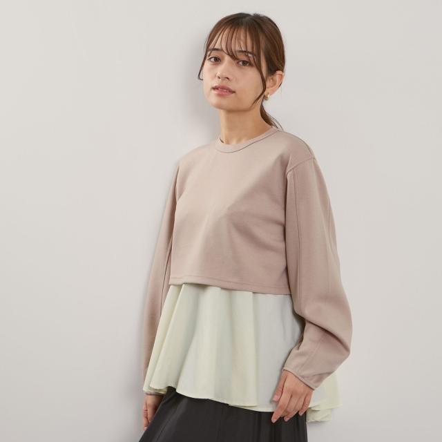 クイーンズコート（QUEENS COURT）/ダンボールレイヤードライクプルオーバー≪手洗い可能≫