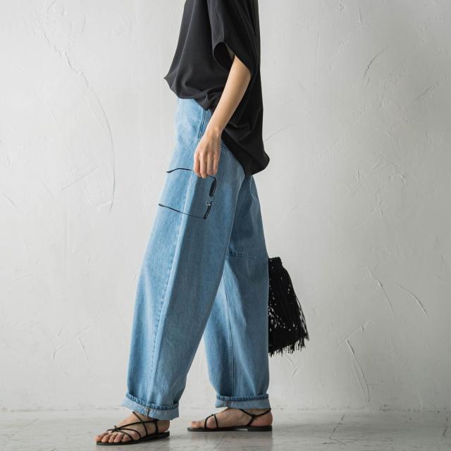 新品 メイソングレー デニム セール】 デニムリラックスカーブパンツ≪洗濯機で洗える