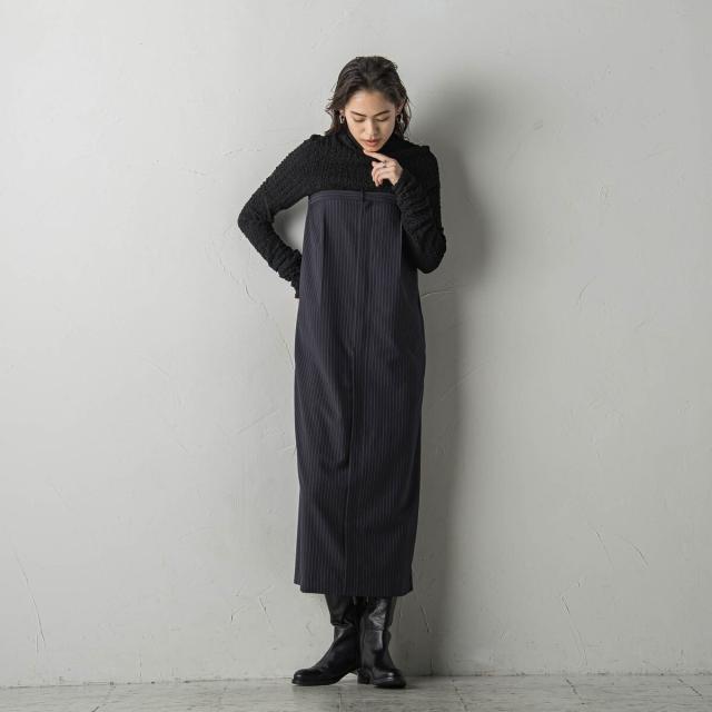 メイソングレイ（MAYSON GREY）/2WAYピンストライプジャンパードレス