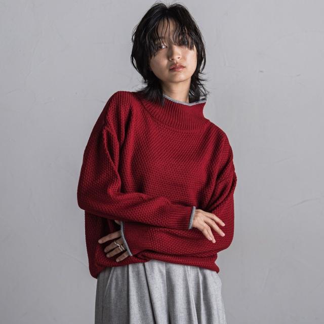 メイソングレイ（MAYSON GREY）/【WEB限定】鹿の子編み配色ニットプルオーバー≪洗濯機で洗える≫の通販は 6,050円