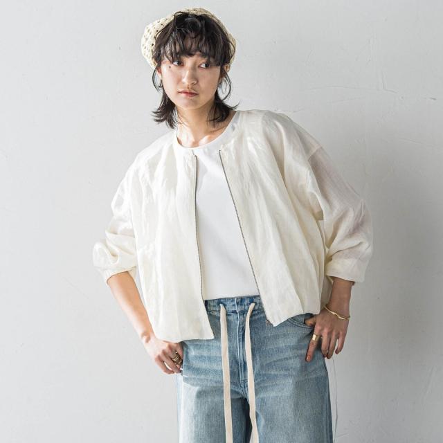 メイソングレイ（MAYSON GREY）/リネンシアータックブルゾン≪手洗い可能≫