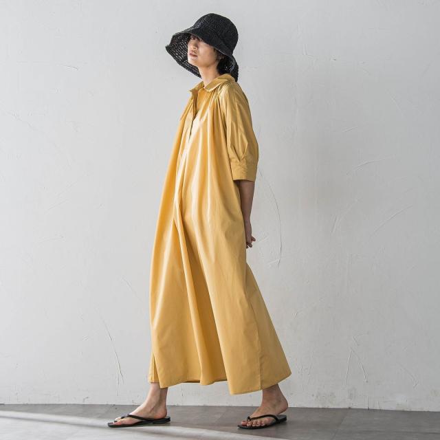 メイソングレイ（MAYSON GREY）/【WEB限定】5分袖ギャザーシャツワンピース≪洗濯機で洗える≫