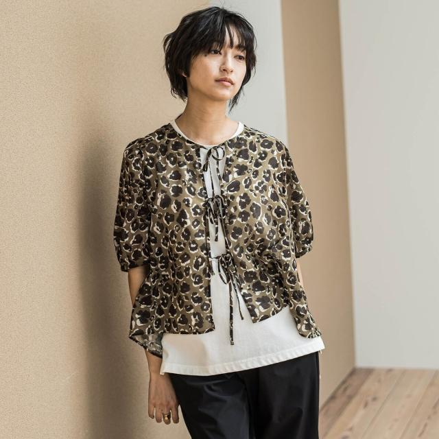 メイソングレイ（MAYSON GREY）/レオパード柄フロントリボンブラウス≪洗濯機で洗える≫