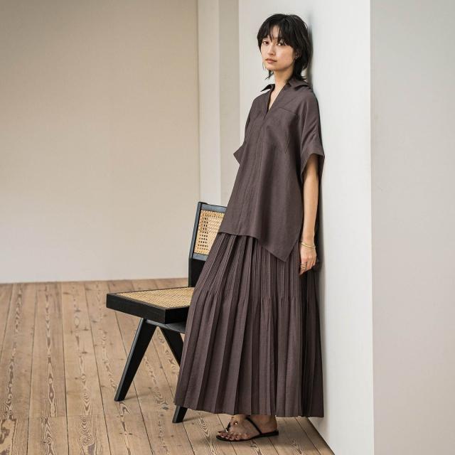 メイソングレイ（MAYSON GREY）/ラフィーネクロスランダム消しプリーツスカート≪手洗い可能 / セットアップ対応≫_10