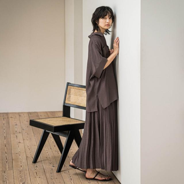 メイソングレイ（MAYSON GREY）/ラフィーネクロスランダム消しプリーツスカート≪手洗い可能 / セットアップ対応≫_11