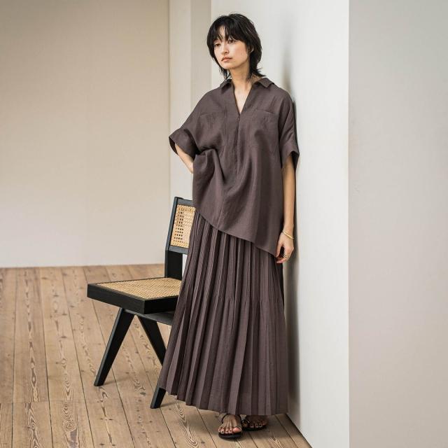 メイソングレイ（MAYSON GREY）/ラフィーネクロスランダム消しプリーツスカート≪手洗い可能 / セットアップ対応≫_12